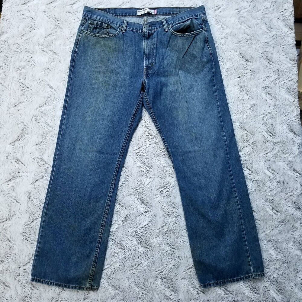 Levis Jeans Mens Size 40x32 Blue‎ 559 Relaxed Straight Workwear Dark Wash Denim